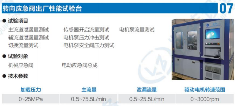 转向应急阀出厂性能试验台